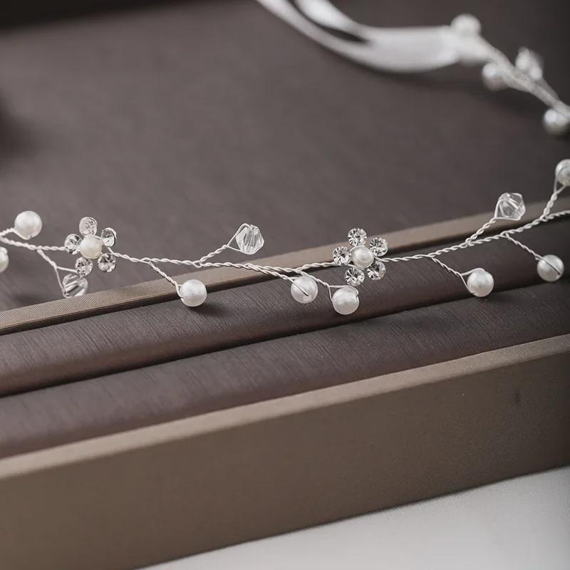 Tuanming Korean Bridal Pearl & Rhinestone Headband - Elegant Hair Accessories for Bridesmaids & Weddings