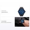Reloj Camaleón Movimiento de Cuarzo Correa de Cuero Esfera Azul Moda Tendencia Esfera Grande Relojes para Hombre DZ7257