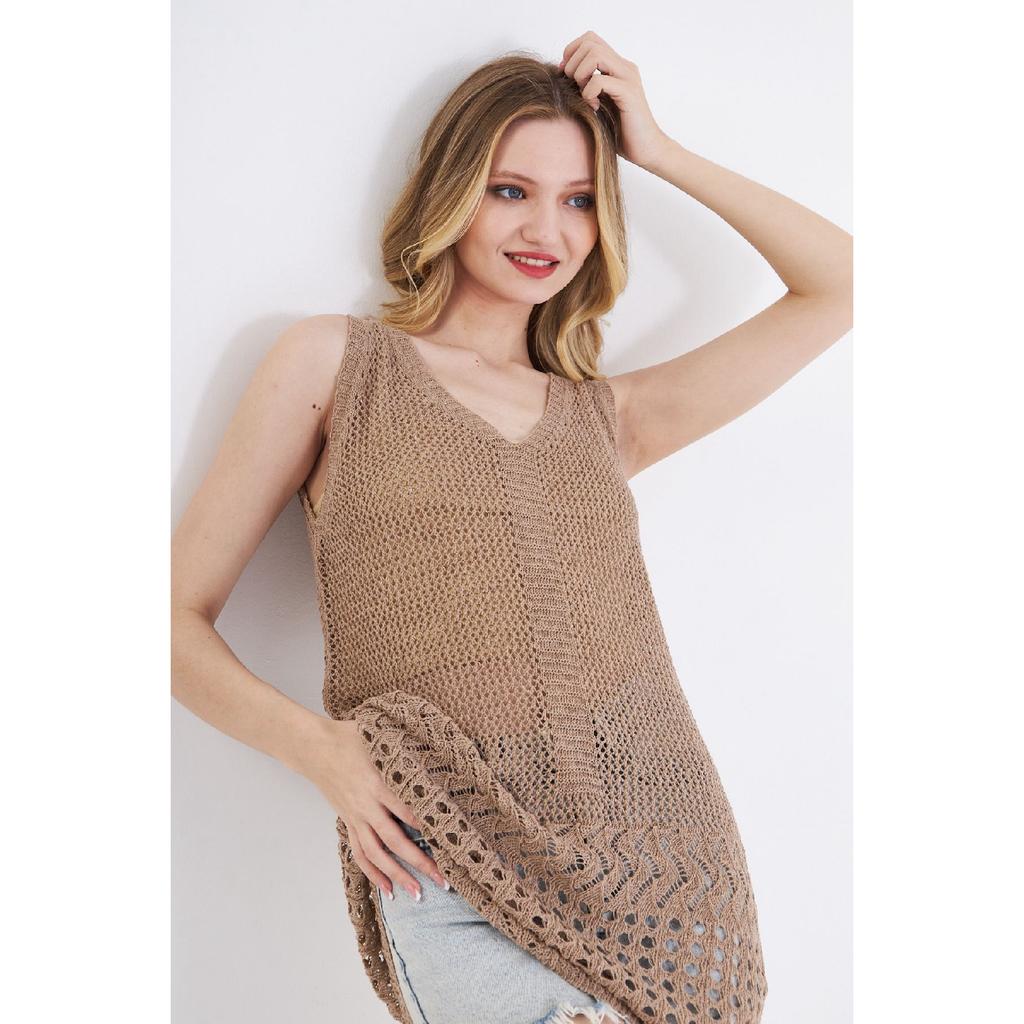 Women's Openwork Knitwear Long Sweater Tunic