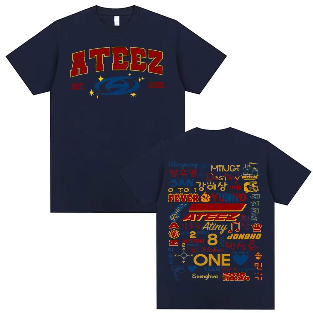 

Kpop Ateez 2026 World Tour in Your Fantasy Merch T Shirts Men Women Korean Fashion Retro High Street T-shirt Male Cotton T Shirt 4XL