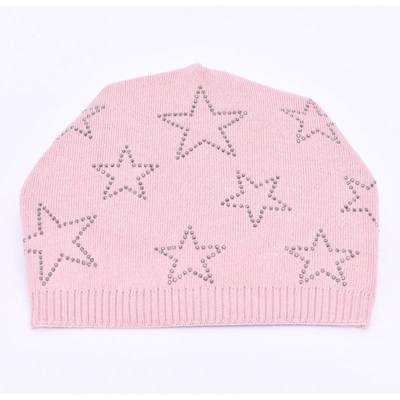 Big beetle, new with diamonds, small stars, soft, comfortable and warm wool hat, soft waxy knitted hat.