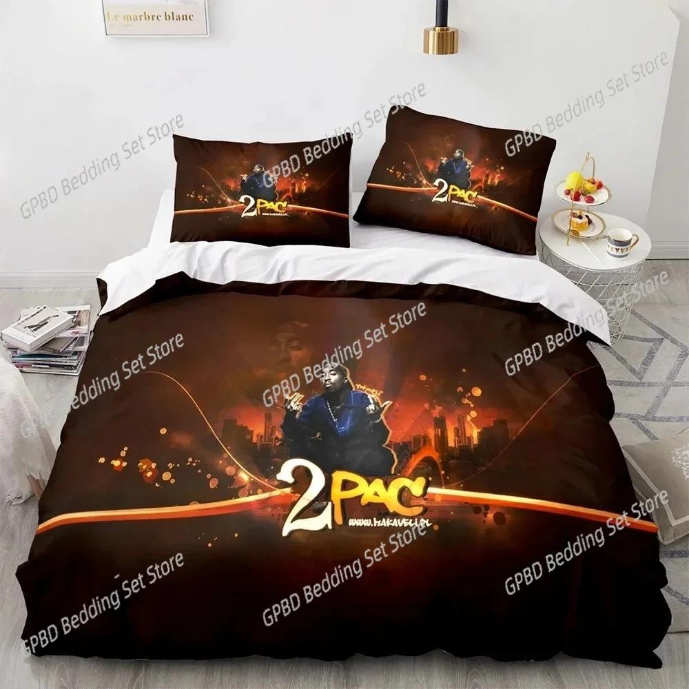 Tupac Shakur Raper 2Pac Beding Set 3D Printed Suitable for Bedrom Soft Durable Quality Duvet Cover Set With Pilowcases Children Kids Home Textile