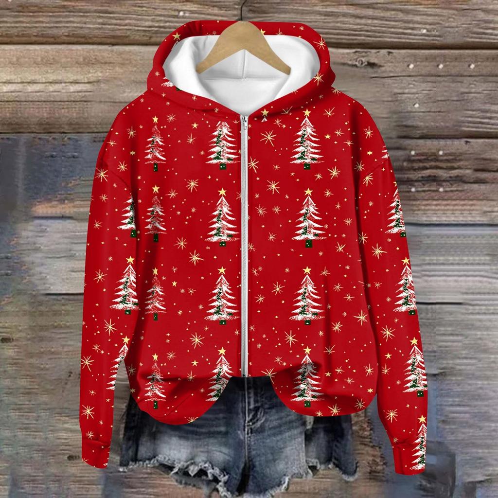 Jackets For Women Long Sleeve  Zip Up  Print Outerwear Casual Jackets
