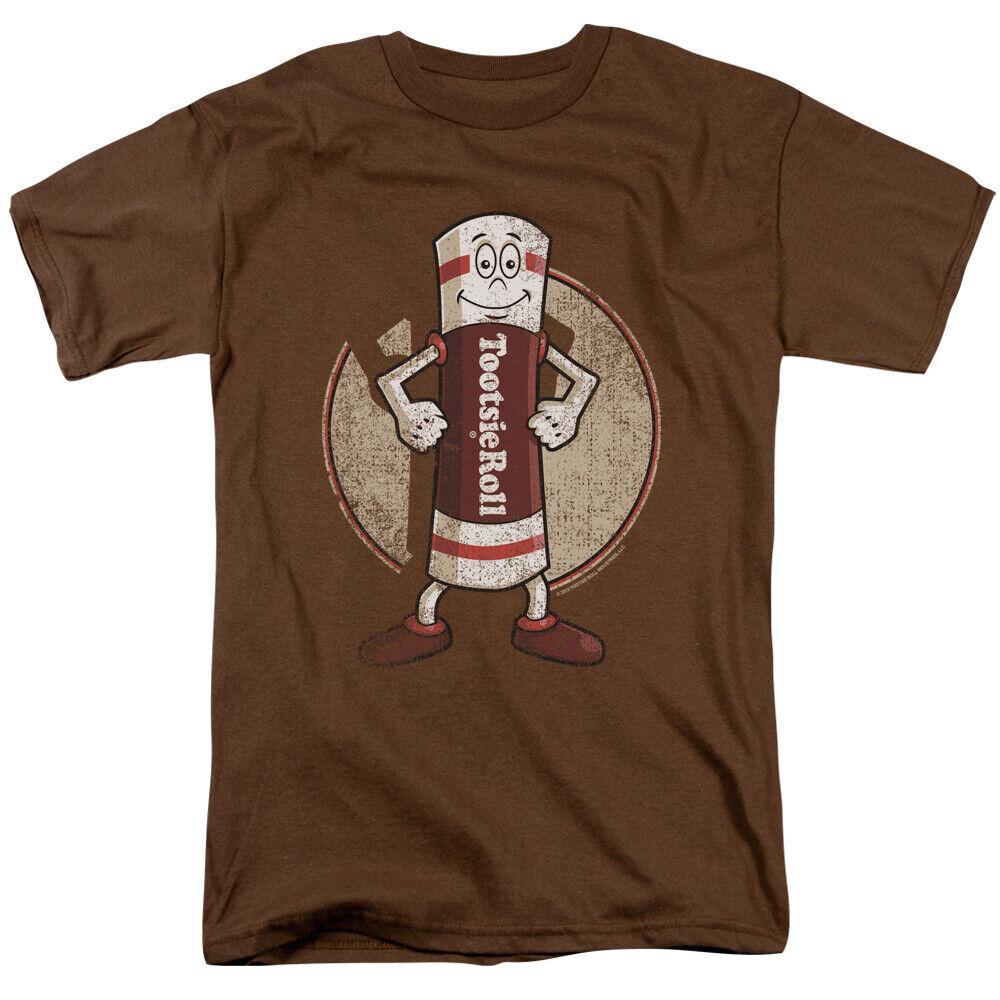 26 Tootsie Roll Мужская футболка с изображением Tootsie Man, лицензированная, с изображением жевательной шоколадной конфеты, кофейная, унисекс M