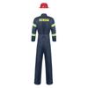 Men Firefighter Costume Set Plastic Helmet Jacket Pants Belt Reflective Stripe Dress Up Role Play Outfit