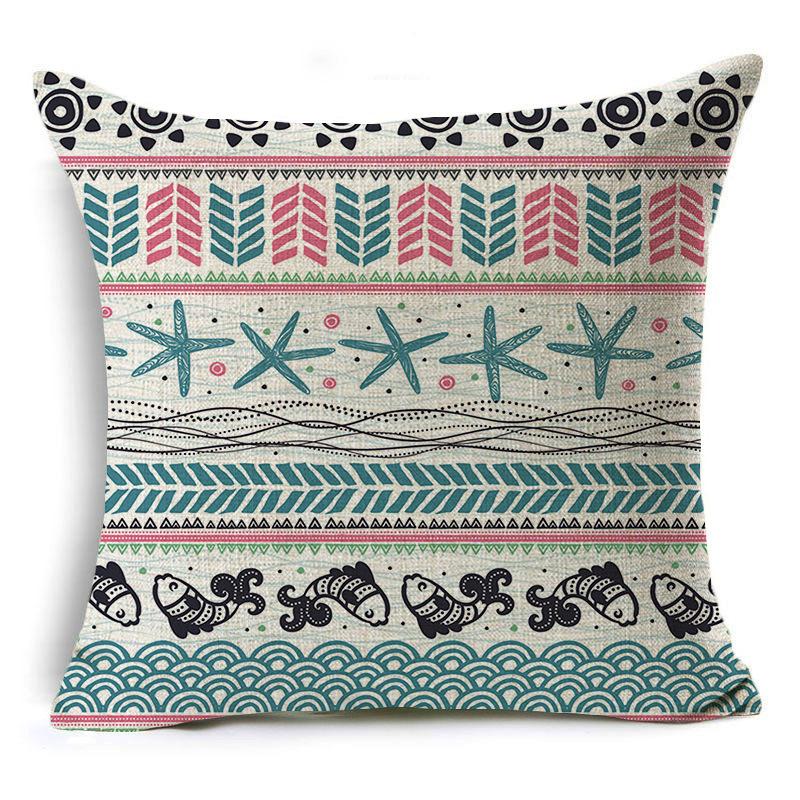 Geometric Cushion Cover Creative Simple Office Linen Pillow Case Modern Style Waist