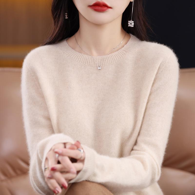 INDFS Женская мода Повседневный Осень Зима Однотонный Принт Длинный Рукав О-Образным Вырезом Свитера S 2623₽