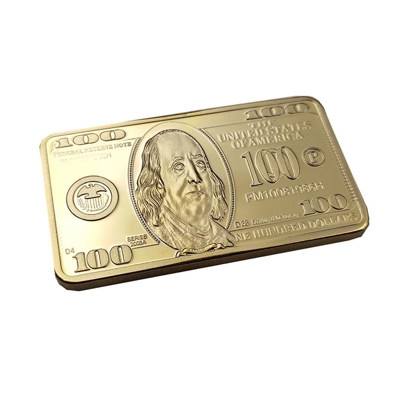 USA 100 Dollar Guldbarr 24K Guldbarr Amerikanskt Metallmynt Guldbarrar Usd