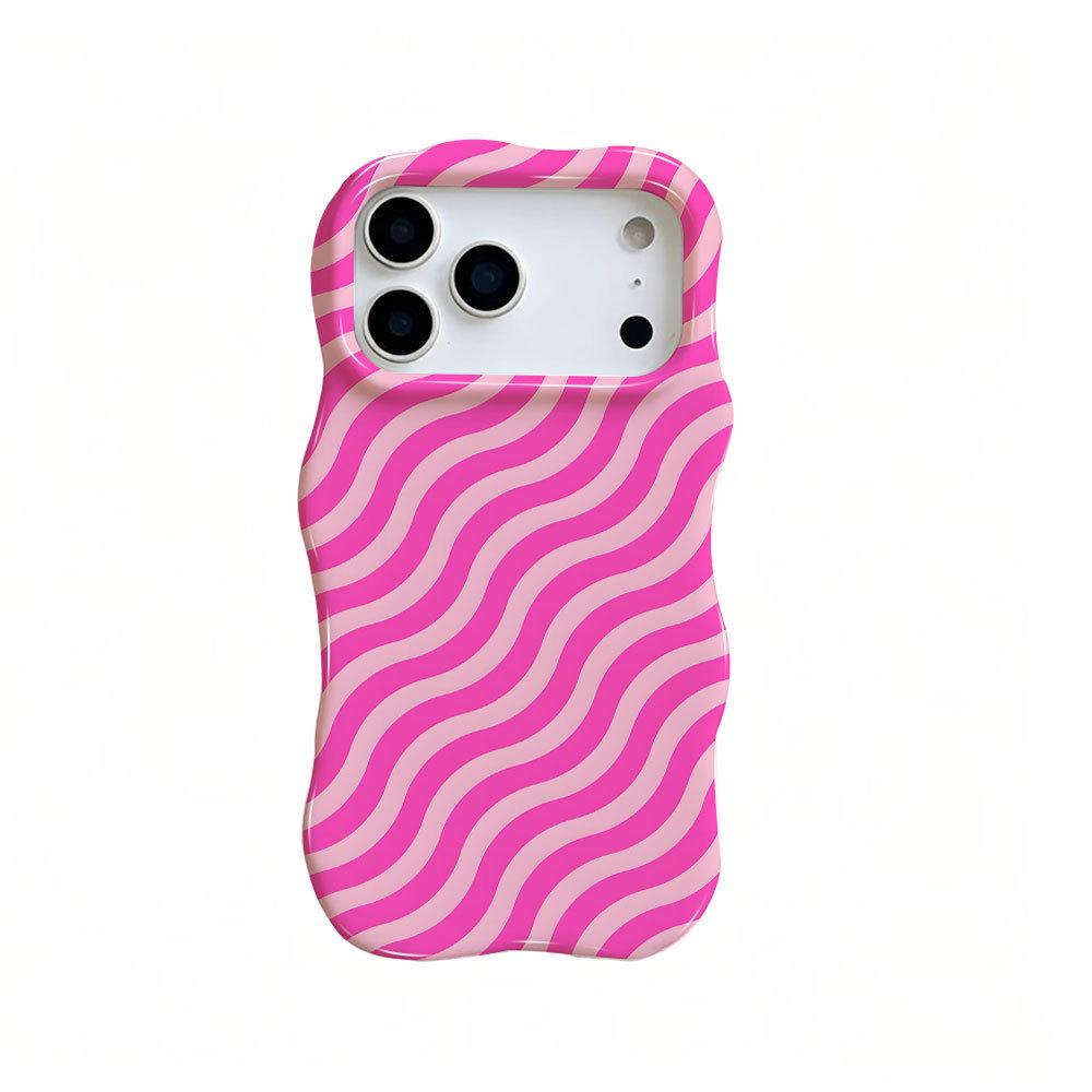 Summer limited candy color irregular wavy pattern mobile phone case iPhone16PROMAX anti-drop protective case