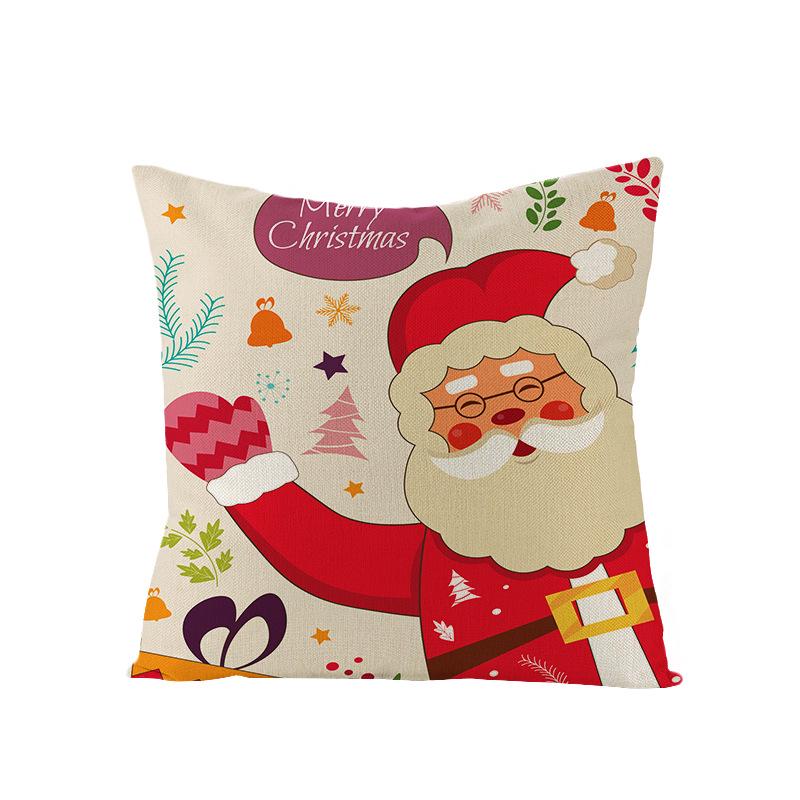 Christmas Polyester Pillow Cover Cartoon Digital Print Cushion Cover New Home Decoration Cushion Cover
