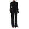 Satin Simulated Silk Fashion Ladies Loose Shirt Trousers Straight Pants Set