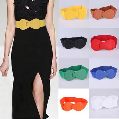 Clothing Decoration Casual Wide Hook Waist Belts Elastic Belts Bowknot Waistband Waist Strap