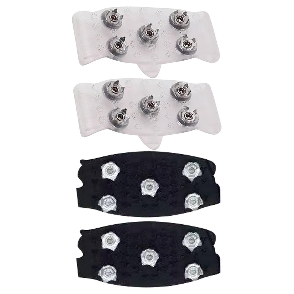 Shoes Ice Cleats With 5 Steel Studs Ice Snow Spikes Anti-slip Outdoor Climbing Boots Ice Snow Grips Crampons Gripper white/black