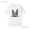 GerUnisex Shepherd T Shirt Realistic Dog for Lovers Vintage Washed Stretched Graphic Breathable Slightly Streetwear Fashion