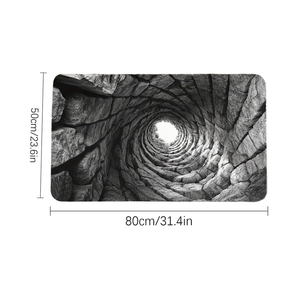 

Optical Illusion Area Rug Abyss Brick Stone Trap Illusion Non-Slip Absorbent Doormat 20x32 Inch Machine Washable Rugs for Indoor