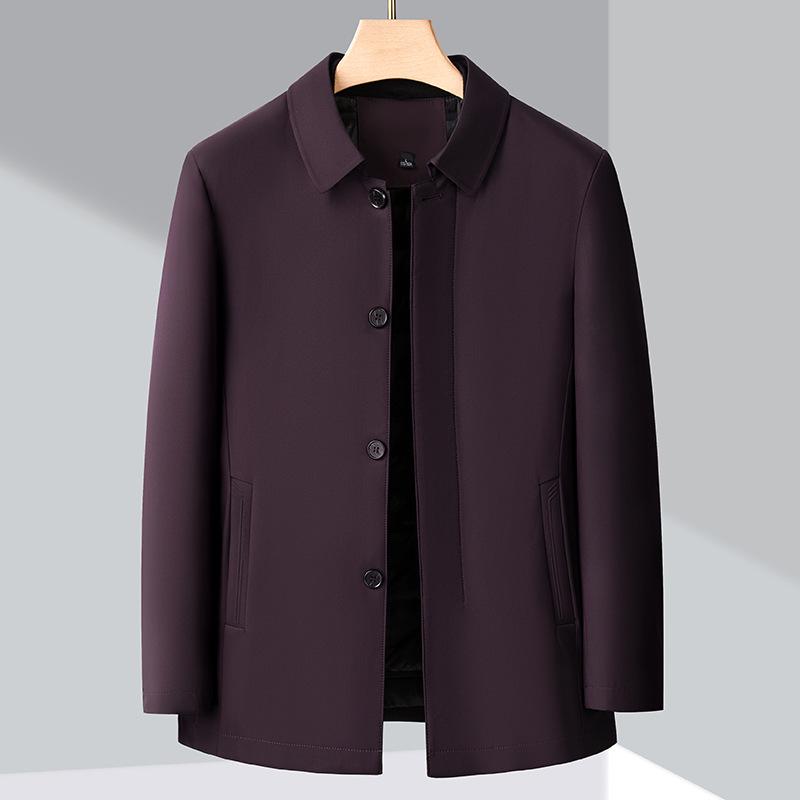 Men's Lightweight Business Casual Down Jacket - Warm Autumn/Winter Outerwear for Middle-Aged/Elderly