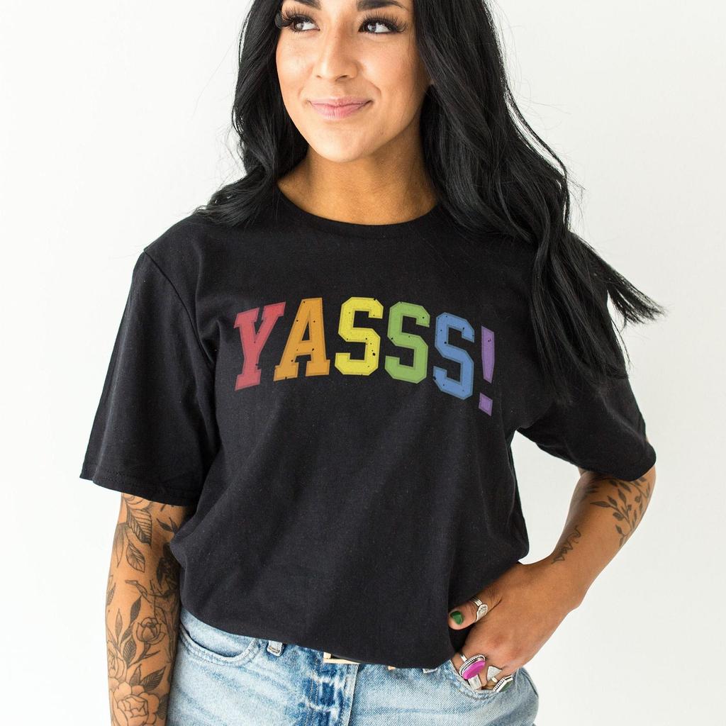 Yass Queen Pride Shirt – Rainbow LGBTQ+ Statement Tee, Unisex Cotton Blend