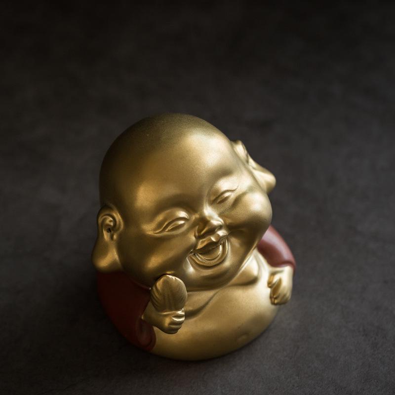 

Maitreya Ceramic Incense Burner for Indoor Sandalwood & Agarwood with Electroplating Craft Ornament