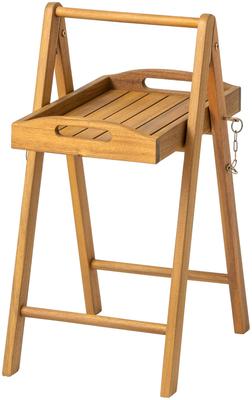 Mesa Bandeja de Transporte para Muebles de Jardín Madera Natural Eucalipto MWF Plegable Duradera Madera de Eucalipto MWF-43FS