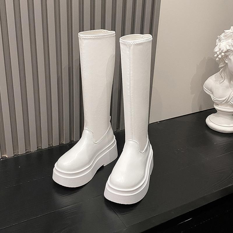 High Heel 2025 Single Popular Boots Small New Black Boots Female Internet Celebrity Thick Bottom This Year