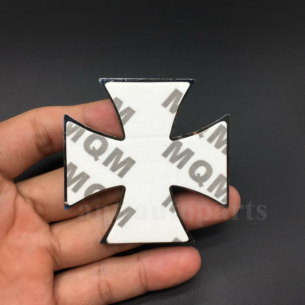 1pcs 3D Metal Altese Cross 1813 Emblem Decal Side Fender Rear Trunk Badge Sticker Are Applicable To Auto Motorcycle Pickup Truck SUV