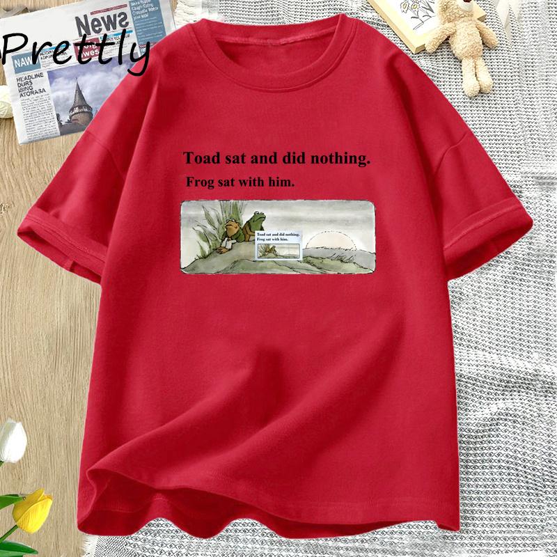 Frog and Toad T-Shirt Unisex Toad Sat and Did Nothing Frog Sat With Him Tshirt Vintage Classic Book Tshirt for Book Lover Tees