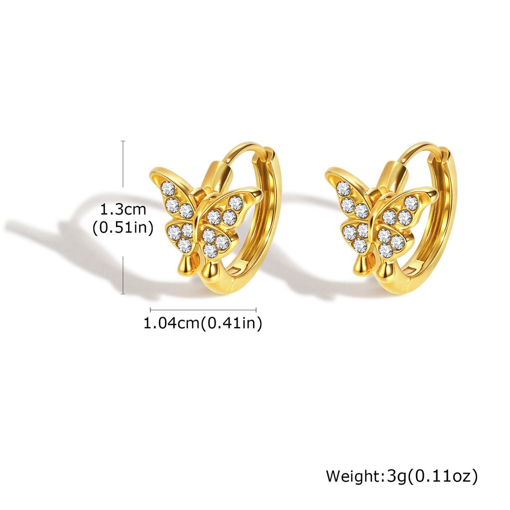 Gold Plated Imitation Pearl Hoop Earrings For Women, Cubic Zircon Butterfly Cross Cherry Earrings, Trendy Jewelry Party Gift