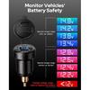 Motorcycle USB Charger 18W QC3.0 30W PD3.0 DIN Adapter | Waterproof Phone Charger with On-Off Switch & Voltmeter for 12V/24V BMW Ducati