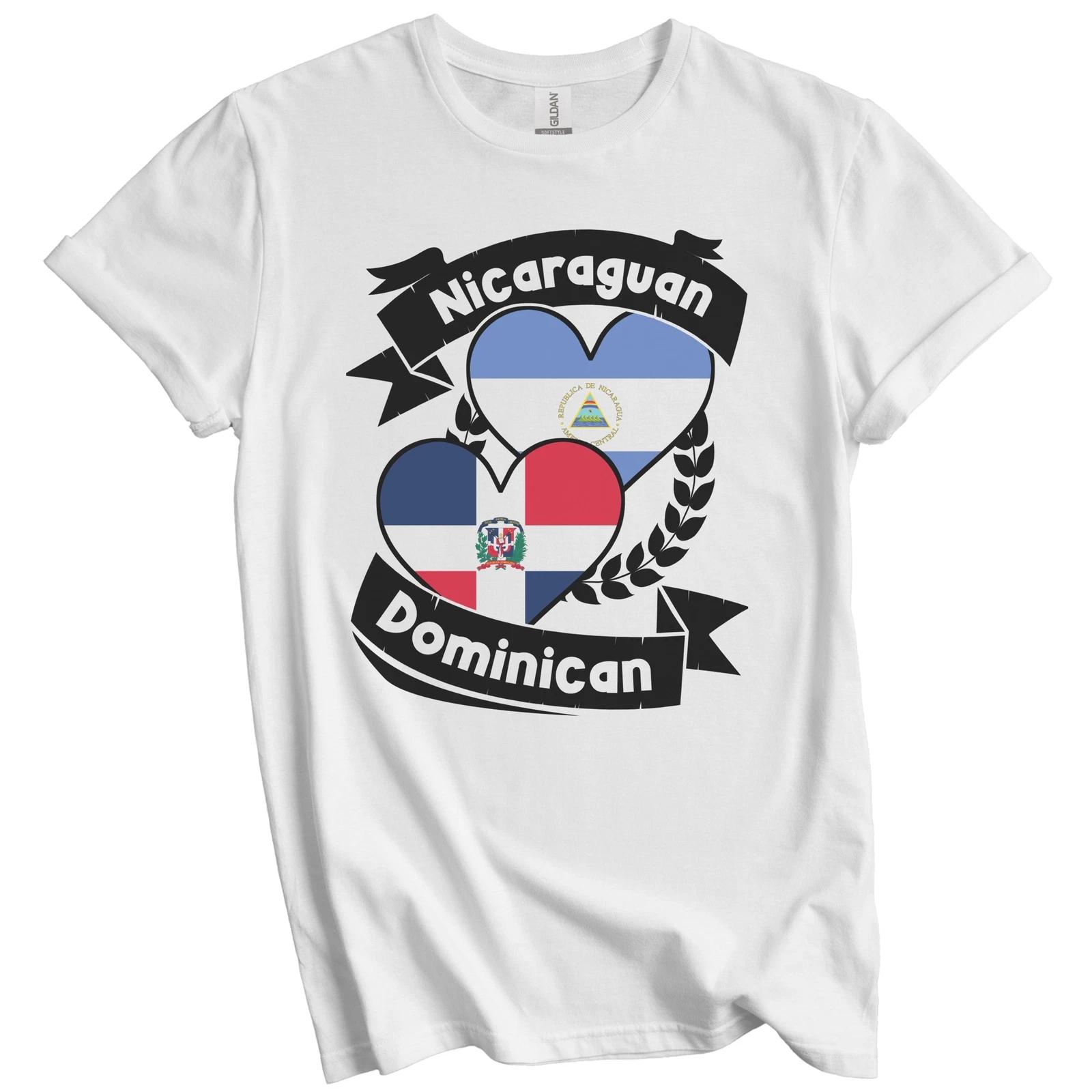 Nicaraguan Dominican Heart Flags Nicaragua Dominican Republic T-Shirt S
