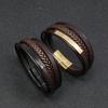 Simple and versatile creative men's leather bracelet - student jewelry stainless steel leather bangle