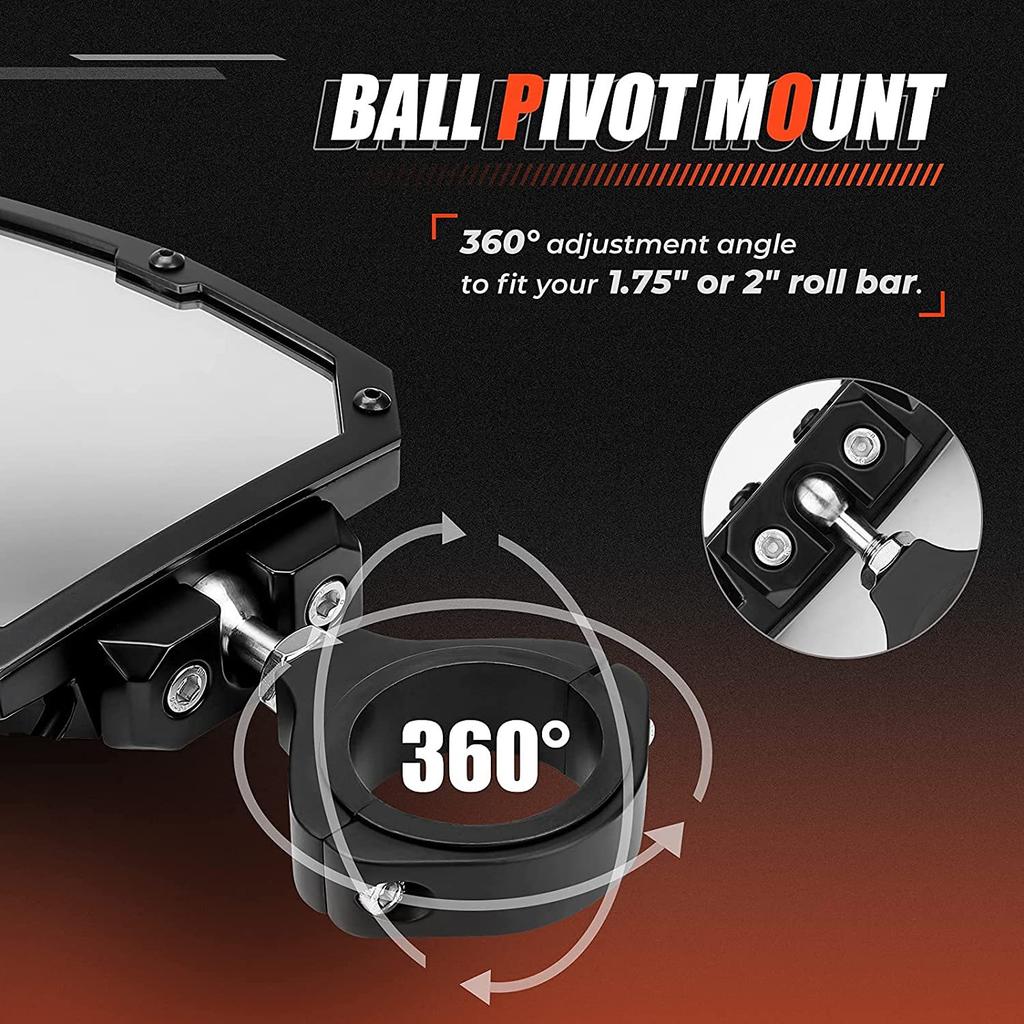 High Quality Rearview Mirror Side View Mirrors Backup Mirrors Adjustable Side Mirror Lights Rearview Mirror For  Can AM Maverick X3
