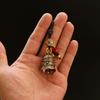 Brass Double Dragon Bell, Retro, Vintage, Car Key Bag Pendant, Handmade Rope, Craftsmanship, Five Emperor Money Accessory