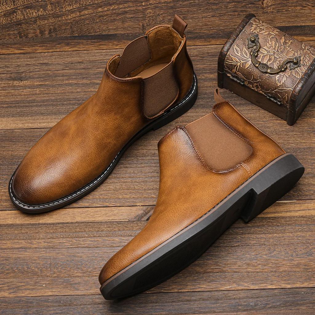 40~46 Men Chelsea Boots Brand Retro Comfortable 2024 Fashion Men Boots #KD5241