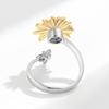 Fashion Daisy Spinner Ring Personality Sunflower Stress Relief Rotatable Finger Ring Creative Jewelry For Women