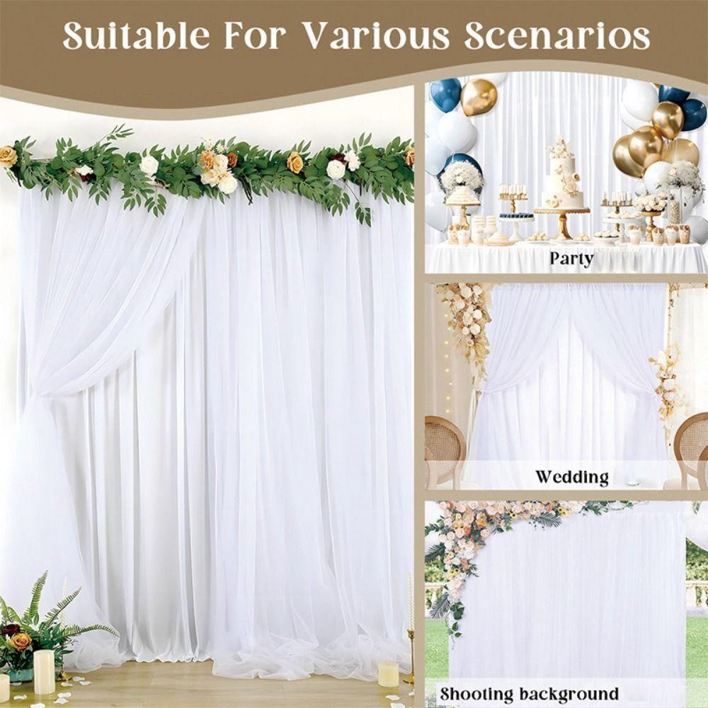 Multi-purpose Tulle Fabric Backdrop Multicolor Photography Background Drapes Baby Shower