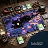 Purple Lake Black Cat Lotus Flower Mouse Pad Playmat 24"X14" MTG TCG Office Desk Mat for Work Game PC Laptop Carpet MousePad