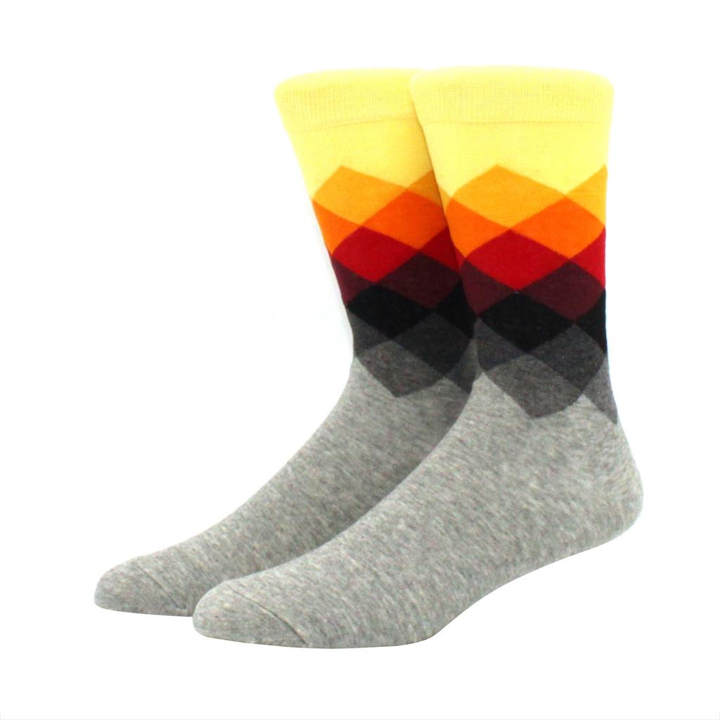 Male Tide Brand Men Cotton Socks Gradient Color Summer Style Long Wedding Sock Men's High Funny Happy Business Socks Man Sox