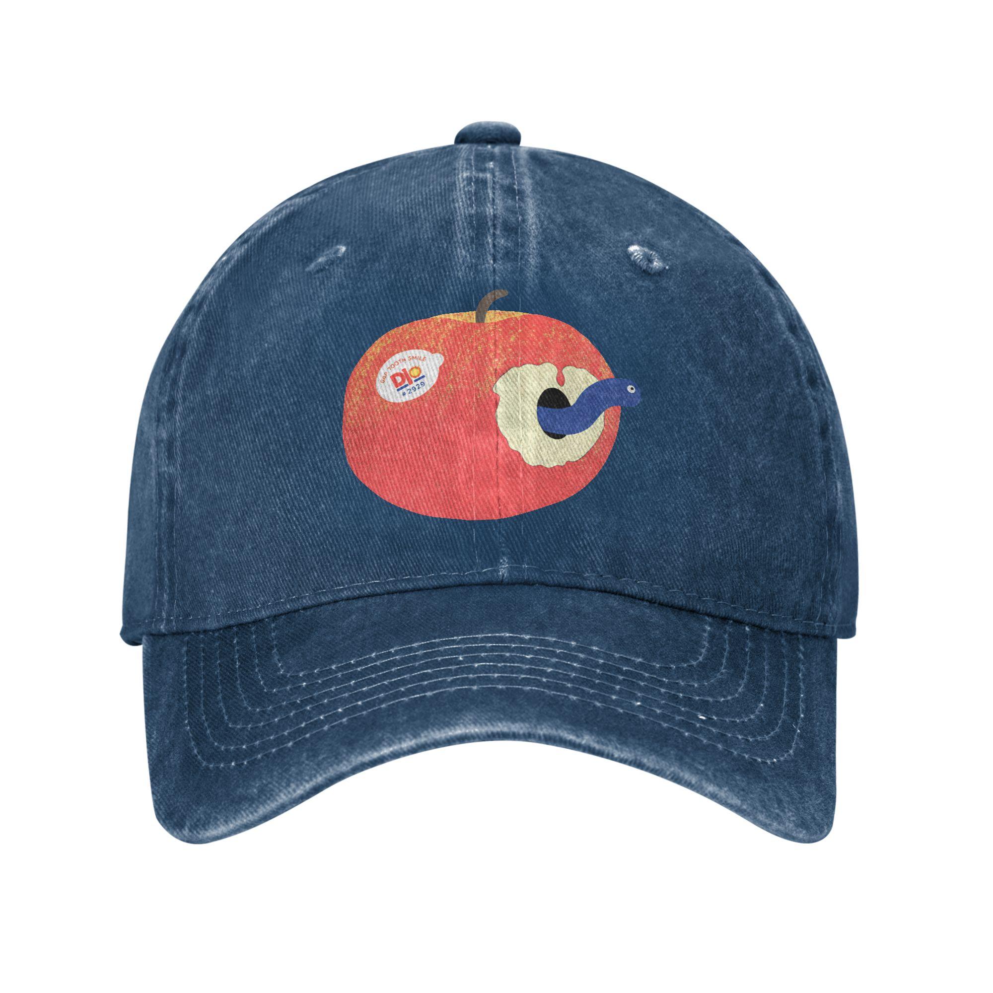 

Djo Apple Funny Cartoon Graphic Casual Baseball Cap Summer Trucker Hat Sun-Proof Tennis Skate Snapback Cap Fashion Baseball Caps One Size темно-синього кольору