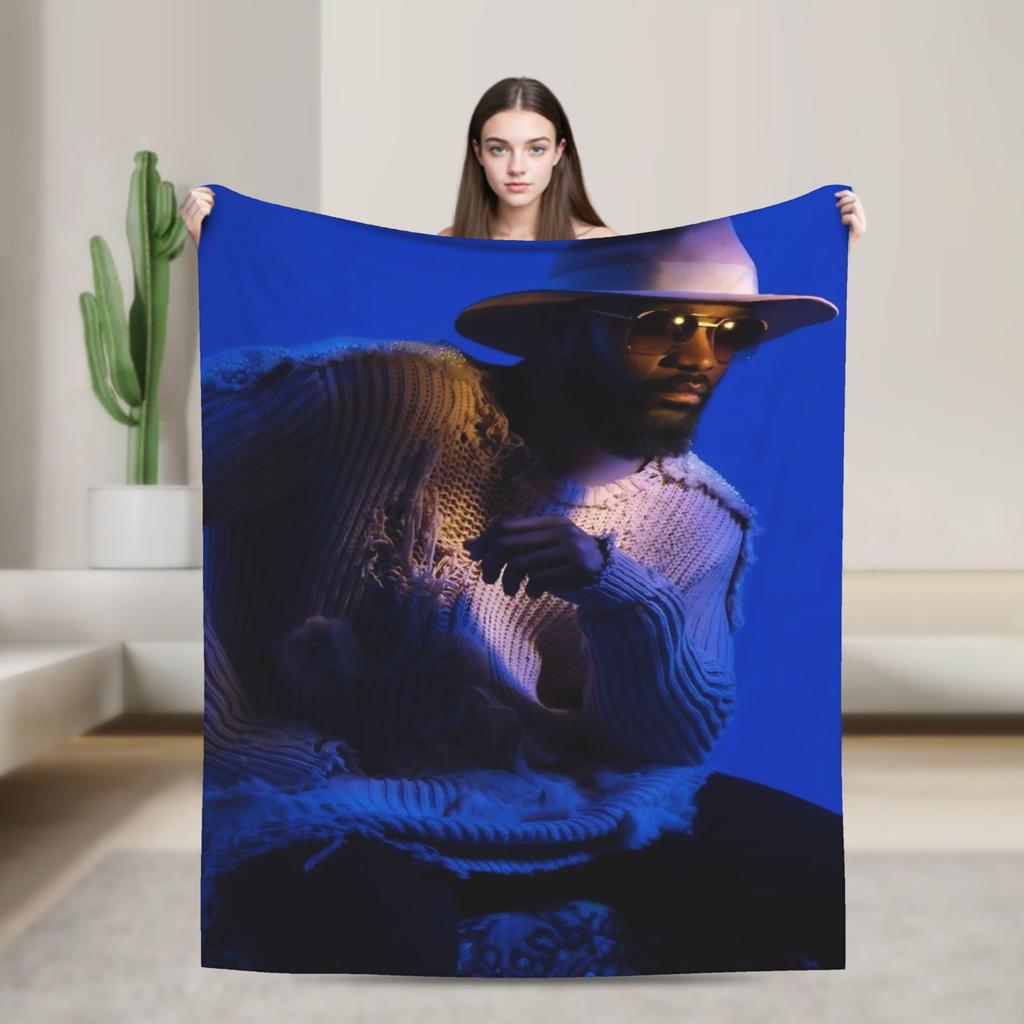 Fally Ipupa Congolese Singer Warm Soft Blankets  Students Plush Throw Blanket Novelty Outdoor Flannel Bedspread Sofa Bed Cover