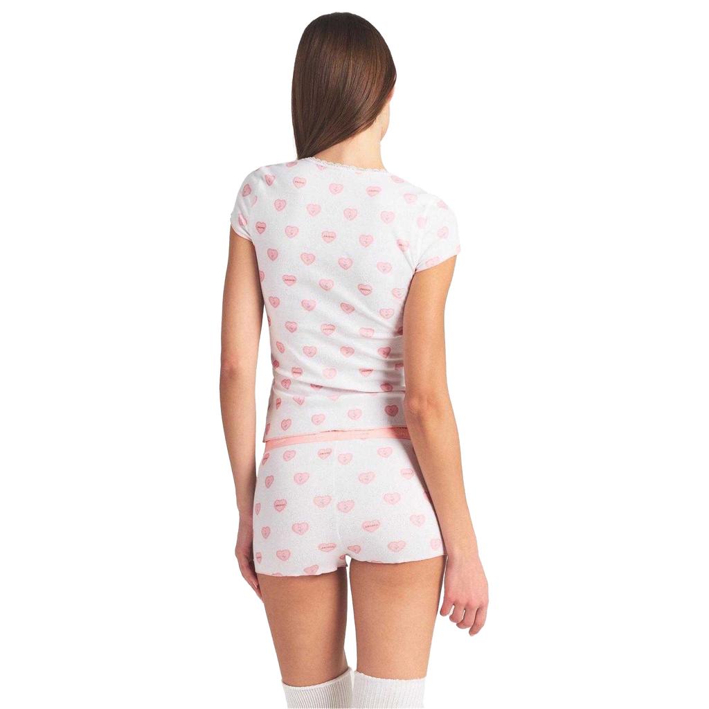 Skims Womens/Ladies Hearts Pointelle Top & Shorts Set