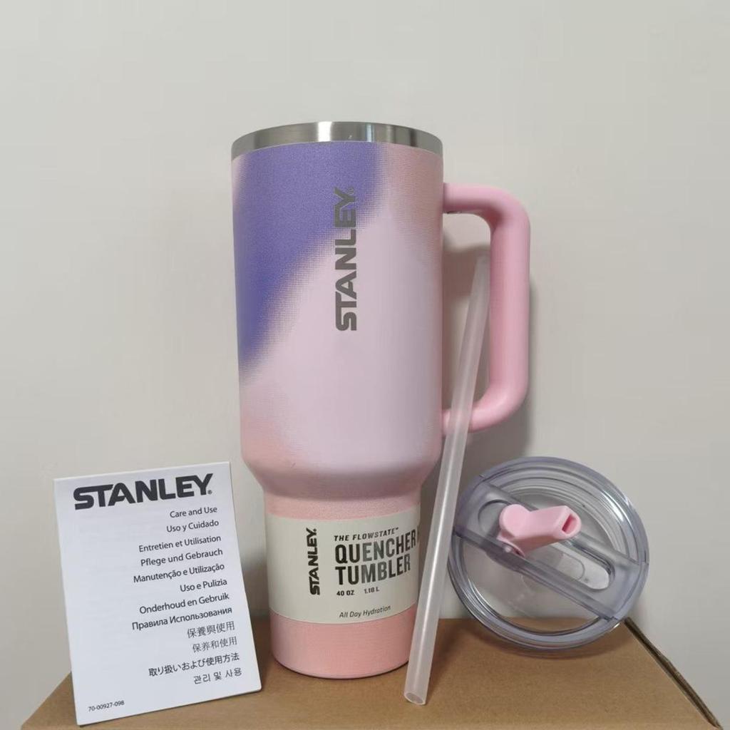 Stanley 3. Generation Ice King Vakuumisolierter Edelstahlbecher mit tragbarem Faltstrohhalm