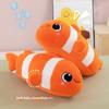Plush Clownfish Toy Ocean Animal Stuffed Fish Cushion For Kids Playroom Decor