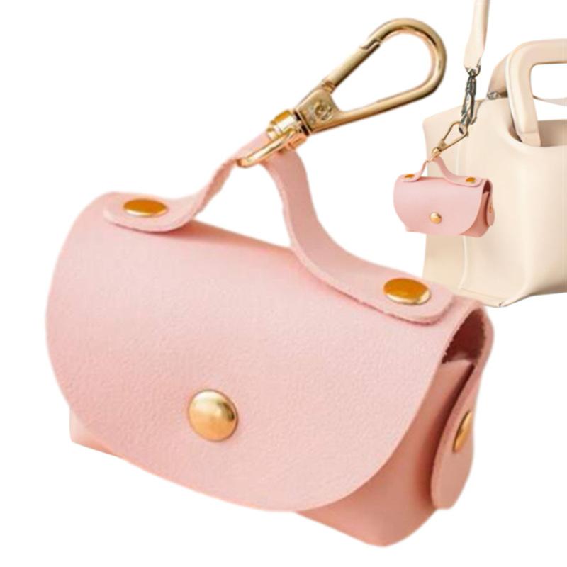 

Держатель для мешка для какашек для домашних животных, диспенсер для мешка для какашек из искусственной кожи, удобный портативный органайзер для мешков для мусора, товары для домашних животных