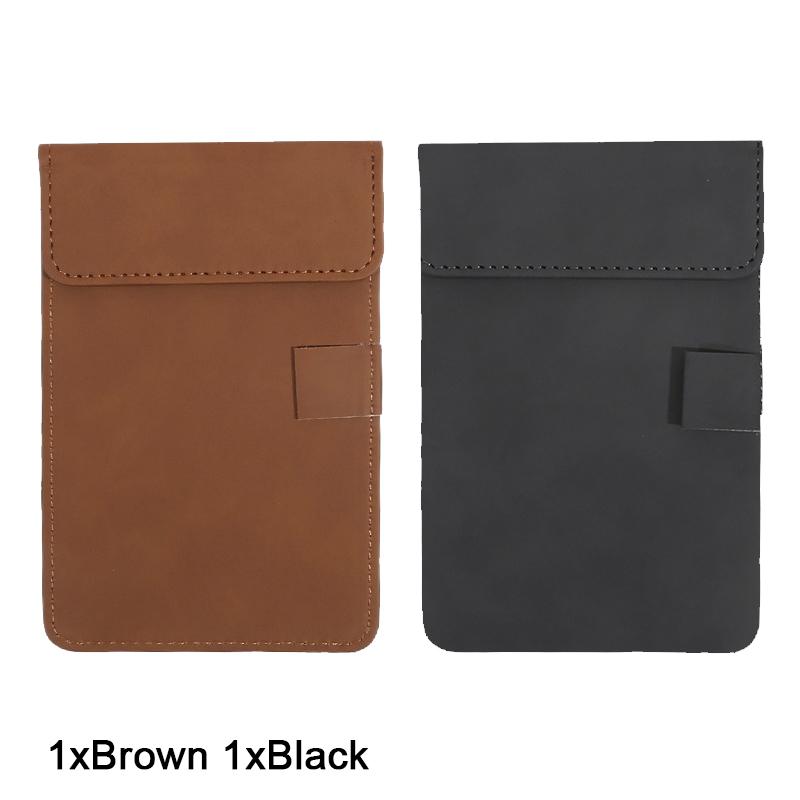 Restaurant Menu Clipboard A6 Writing Pad PU Leather Magnet Clipboard Mini Paper Tablet Conference Folder Colorful A6 Bill Clip