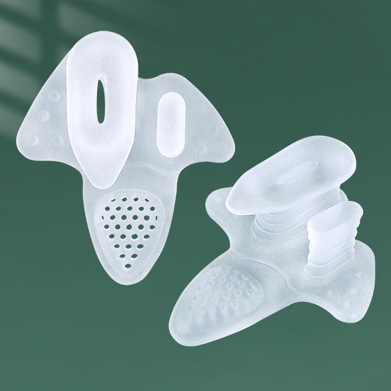 

1Pair Silicone Thumb Valgus Toe Separator Soft Shock-absorbing Massage Forefoot Pad With Holes Hallux Valgus Bunion Corrector