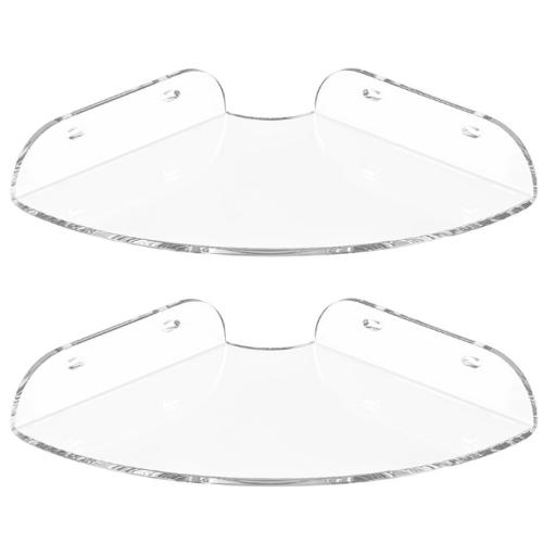 Clear Acrylic Corner Floating Shelves Set of 2 for Wall Storage SpaceSaving Transparent Display Shelves 9 5x9 5 Inches