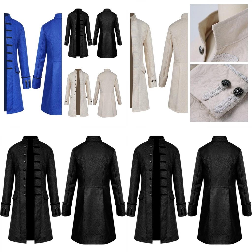 Herren Vintage Steampunk Gehrock mit Seitentaschen