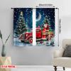 Set Of 2 Flat Printing Dark Blue Sky Christmas Snow Scenery Curtains Santa Claus Tree Bedroom Bathroom Living Curtain Polyester Perfect For Sleeping