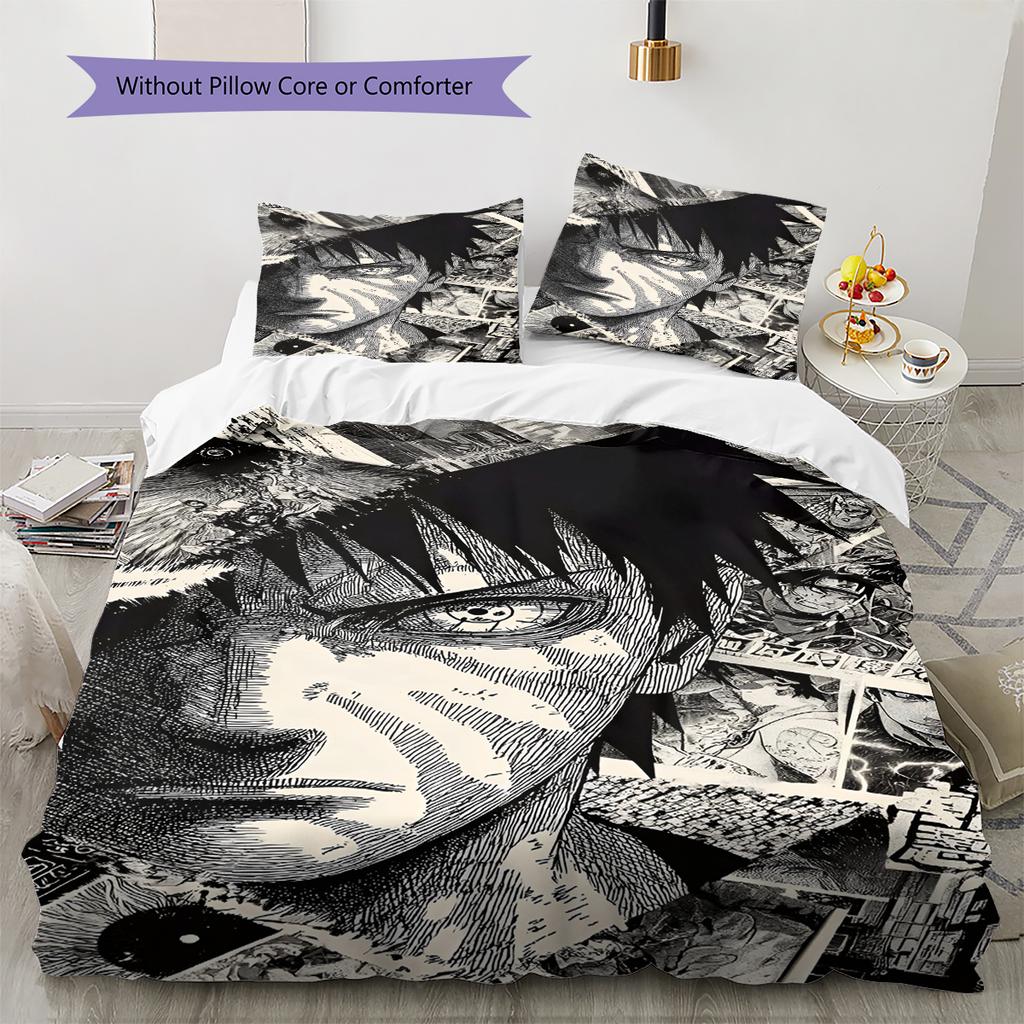 Cartoon Pattern Bedding Quilt Set Quilt Cover Pillowcase Home Decoration Birthday Gift (1 * duvet cover + 2 * pillowcase, without core)