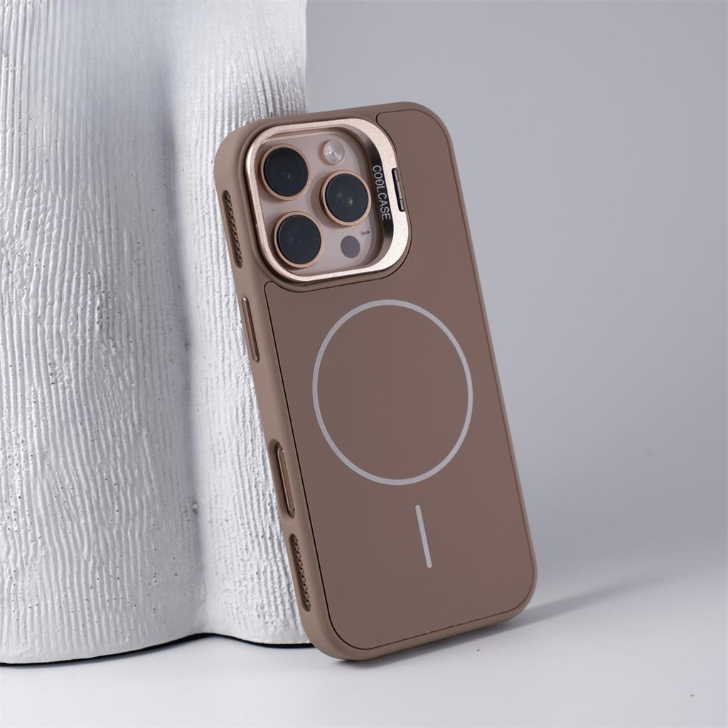 Applicable To IPhone 17 Matte Thin Circle Magnetic Suction Phone Case Apple 16 Heat Dissipation Frame Lens Guidance Protective Case 15